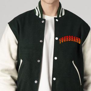 High Quality Customizable Unisex Varsity <b>Jacket</b> with Stand Collar and Front Logo Eco-Friendly Breathable Winter <b>Jacket</b> - Product Image 4