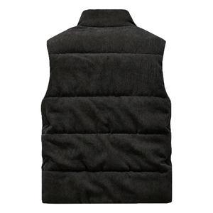 Wholesale Custom Warm Men's Puffer Vest Shiny <b>Fabric</b> Light Weight Quilted Padded Vest OEM Customized Sleeveless Jacket for Mens - Product Image 3
