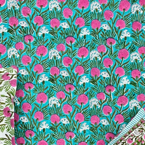 Premium Jaipur Hand Block Printed Pure Cotton King Bedsheet 3 <b>PC</b> <b>Set</b> 108x90" Floral 200TC Soft Skin-Friendly Durable Sustainable - Product Image 3