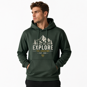 Sweat à capuche personnalisé pour homme en polyester imprimé, manches longues, style décontracté, avec poche avant, style streetwear - Product Image 1