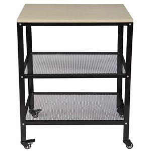 3-Tier Rolling Kitchen Utility Storage Cart Metal Frame Standing Bakers <b>Rack</b> <b>Microwave</b> Cart for Living Room - Product Image 4
