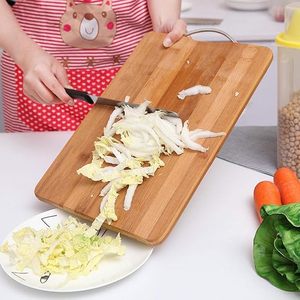 Tabla de Cortar de Bambú Premium con Mango de Acero Inoxidable, Tabla de Cocina para Preparar Alimentos - Product Image 2