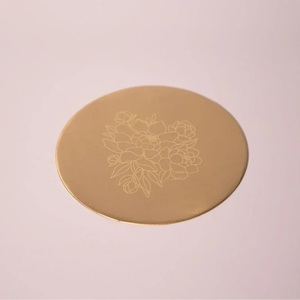 Geometric Heritage Brass <b>Coaster</b> Handcrafted Solid Brass Heat Resistant <b>Drink</b> <b>Coaster</b> Elegant Table Protection Gift - Product Image 2