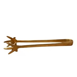 Pinzas para hielo doradas de acero inoxidable de primera calidad, pinzas para servir con acabado martillado y chapado en cobre, para cubos de hielo y fiestas - Product Image 2