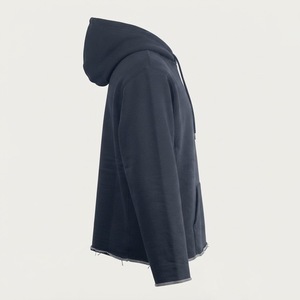 เสื้อฮู้ดดี้วินเทจฟอกสีสไตล์สโตนวอช ผ้าฝ้าย 100% สำหรับฤดูใบไม้ร่วง ขอบดิบ สไตล์สตรีทแวร์ สำหรับผู้ชาย - Product Image 3