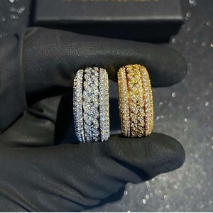 Bague Hip Hop Bling en Argent Plaqué Or avec Zircon, Qualité Export, Design de Luxe pour Homme, Idéale pour le Quotidien, Meilleur Prix Disponible - Product Image 5