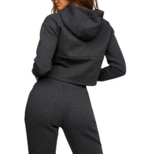 Conjunto de 2 Piezas de Ropa Deportiva de Invierno para Mujer, Tallas Grandes, 100% Algodón, Estilo Urbano, con Logotipo Personalizado, Sudadera con Capucha y Pantalones Jogger, Tallas 2XS a 5XL - Product Image 2