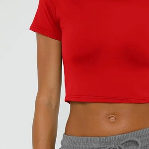 Next <b>Level</b> Women's Crop Tops Baby Tee Solid Short Sleeve Cotton T-Shirts Tops Casual Street Wear Woman Tops Baby Tee for Women - Product Image 6