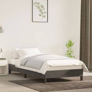 Cadre de lit rembourré en velours gris foncé, 100% polyester, contreplaqué et bois d'ingénierie, durable et élégant - Product Image 1