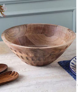 Bols à fruits mixtes en bois d'acacia manguier faits à la main modernes Bol à pâte en bois de qualité pour la maison et l'hôtel Conception de joint en bois d'acacia manguier - Product Image 5
