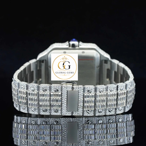 Reloj de alta calidad con incrustaciones de diamantes moissanita y números arábigos para hombre, colección de lujo disponible a buen precio. - Product Image 5