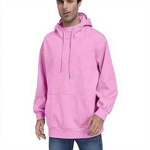 Women's <b>Pink</b> Hooded <b>Sweatshirt</b> Solid Color Knitted Cotton Pullover With Pockets Breathable Autumn Wear - Product Image 1