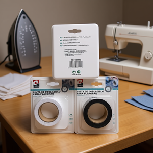 Cinta de dobladillo para planchar, 8 blancas y 4 negras, entretela de fibra de vidrio para textiles y manualidades. - Product Image 2