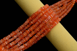 High Quality 5-5.5 mm Carnelian Smooth <b>Heishi</b> Square Gemstone Beads - Product Image 5