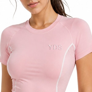 Camiseta Deportiva de Compresión de Manga Corta para Mujer, Personalizada, Ecológica, UPF50+, de Secado Rápido, Tejido Elástico, Corte Ajustado, 100% Poliéster - Product Image 4