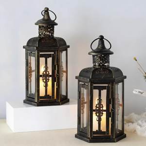 Vintage Style Christmas Handmade Candlestick Holder Metal Hanging Decorative Garden Light Outdoor <b>Lantern</b> Patio Custom Design - Product Image 2