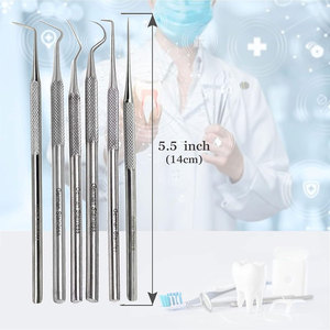 Ensemble de sondes de précision en acier inoxydable avec pointes droites, simples, courtes, doubles, longues, doubles triples et en forme de crochet, 5,5 pouces (14 cm), durables - Product Image 4