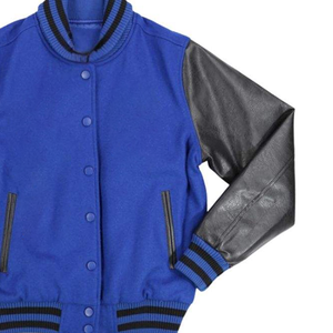 Premium ZPB Sorority Wool Varsity Jacket Royal Blue Body Black Leather Sleeves Chenille Embroidery Greek Life Letterman Jacket - Product Image 3