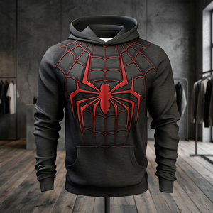 Custom Spider Pullover <b>Hoodie</b> Men's Loose Fit Knitted Sweatshirt Winter Wear <b>Halloween</b> Costume Custom Logo Design <b>Hoodie</b> - Product Image 4