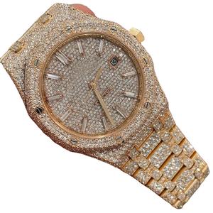 Reloj de lujo de acero inoxidable para hombre, Cuadrado Iced VVS Clarity Moissanite, banda de diamantes antiguos con tachuelas, nueva moda Premium - Product Image 1