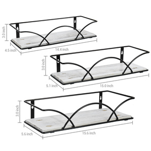 MyGift Rustic <b>White</b> Wall <b>Spice</b> <b>Rack</b> - Set of 3 Wood Shelves for Kitchen & Pantry, Long-Time Favorite - Product Image 3