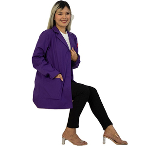 Blouse de laboratoire professionnelle personnalisée pour hommes, à manches longues, en tricot de spandex, pour usage hospitalier, confortable, avec détection des aiguilles - Product Image 4