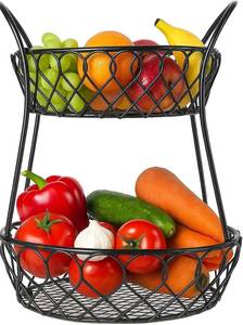Étagère de rangement pour fruits et légumes, détachable, 2 niveaux, pour comptoir, panier à fruits - Product Image 4