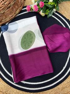 Sari de Satén Georgette con Estampado Digital para Mujer, Ropa Étnica de Secado Rápido, Sari Tradicional de Seis Metros con Blusa - Product Image 5