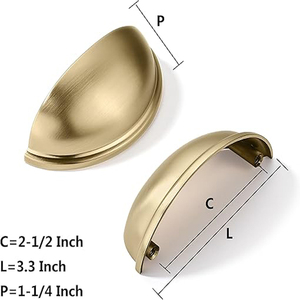 Tiradores de Cajón en Bronce Champán, Tiradores de Gabinete, Herrajes de Cocina, Manijas de Gabinete, Tiradores de Cajón, Perillas Metálicas - Product Image 3