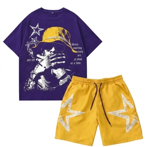 Conjunto Deportivo de Verano de 2 Piezas para Hombre, Transpirable, de Secado Rápido, Camiseta y Pantalones Cortos, Estilo Casual Vintage, OEM ODM - Product Image 5