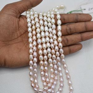 Collar de Perlas de Agua Dulce Naturales de 6mm y 7mm, Color Blanco, Rosa y Rosa Claro, Perlas de Arroz, Collar Fino, Perlas de Nácar, Envío Libre de Impuestos Aduaneros - Product Image 2