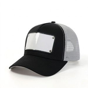 Custom Patch <b>Black</b> And White Mesh Trucker <b>Cap</b> Adjustable Snapback <b>Baseball</b> Hat Premium Streetwear Outdoor Fashion Sports <b>Cap</b> - Product Image 4