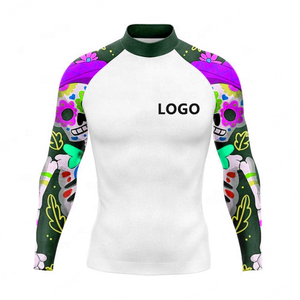New Stitched Unisex Rash Guards Custom Made Anti-Wrinkle Breathable Comfortable High Quality Polyester/Nylon UPF50+ Wholesale - Product Image 6