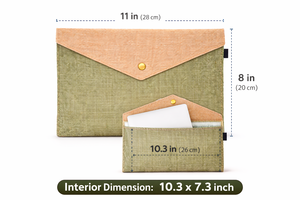 Eco Friendly Jute Button Closure Fashion Style <b>File</b> Folder Envelope Bag 11x8 Inch <b>Document</b> Pouch Reusable Handmade Office Sleeve - Product Image 4