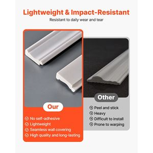 Kit di modanature in polistirene leggero e verniciabile, facile da installare, per rivestimenti decorativi larghi e stretti, comodi pannelli per boiserie - Product Image 5