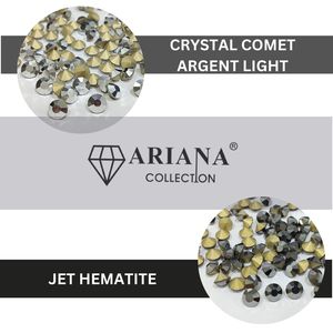 Piedras de Cristal Chaton con Reverso Puntiagudo Ariana, Cristal Comet Argent Light Jet Hematite para Joyería, Prendas y Accesorios - Product Image 1