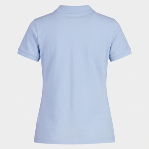 Polo de Mujer Azul Claro, Manga Corta, 100% Algodón, Cuello Camisero, Corte Holgado, Piqué de Algodón, Impresión de Logotipo Personalizado - Product Image 4