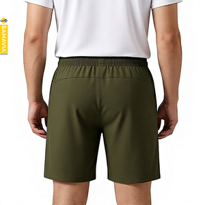 Shorts Bermuda en Coton Imprimé Vert Olive Écologique à Séchage Rapide pour Hommes SAMAVIA avec Poches Service OEM - Product Image 2