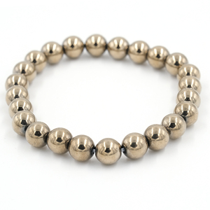 Pulsera de Pirita Dorada Natural, Pulsera Elástica con Cuentas de Piedras Preciosas Redondas de 8 mm, Joyería de Cristal Unisex al por Mayor - Product Image 1