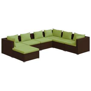 Conjunto de Muebles de Jardín de Ratán PE Marrón con Acero con Recubrimiento en Polvo para Espacios Exteriores - Product Image 2