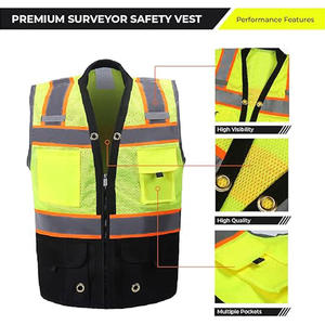 Chaleco de Seguridad de Alta Visibilidad para Hombre, Malla Reflectante Transpirable, Ropa de Trabajo con Múltiples Bolsillos, Cierre de Cremallera, Uso en Exteriores de Verano - Product Image 5