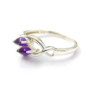 Amethyst Gemstone <b>Ring</b> for Men 925 Sterling Silver <b>Dainty</b> Marquise Shape Fine Jewelry for Everyday Wear - Product Image 3