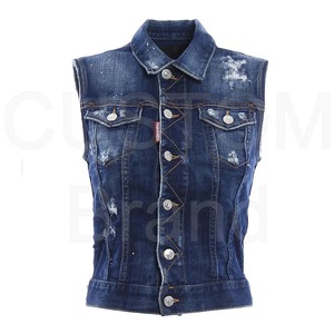 Chaqueta Vaquera de Primera Calidad para Mujer, Estilo Desgastado con Detalles de Piel, Chaqueta Vaquera de Moda para Invierno, Fabricación Personalizada, Proveedor OEM - Product Image 3