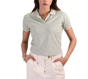 Polo Unisex Elegante de Color Sólido, Camiseta de Manga Corta de Algodón Transpirable y Ligero con Cuello Camisero, Estilo Casual para Mujer, OEM - Product Image 1