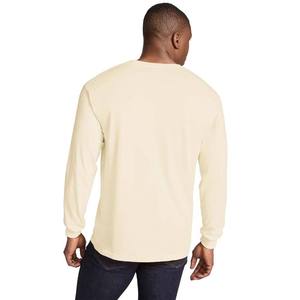 Camiseta de manga larga con cuello redondo para hombre, elástica, de algodón suave, básica, de fibra de bambú, cómoda, con logotipo y diseño personalizados. - Product Image 6