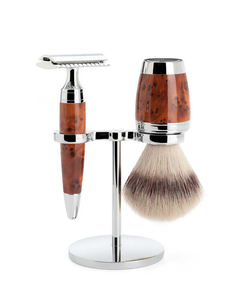 Traditional Salon 3-Piece Manual Shaving <b>Set</b> for Men Double Edge Safety <b>Razor</b> With Synthetic Hair Brush Beard Grooming Kit - Product Image 4