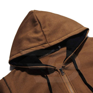 Mens Full Zip Hoodies Cotton Hooded Casual Streetwear Gym Hoodies Custom Logo Mens Zipper Hoodies - Product Image 5