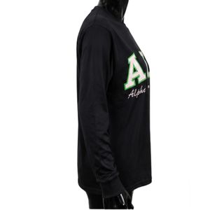 Camiseta Negra de Manga Larga para Mujer, Estilo Casual, con Estampado Gráfico, Moda Urbana, Algodón, Prenda Elegante para Dama, Venta al Por Mayor - Product Image 2