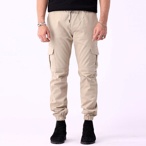 Pantalon cargo en toile à taille élastique tendance pour homme - Élégant et confortable, délavé foncé pour une utilisation décontractée et en extérieur - Product Image 4