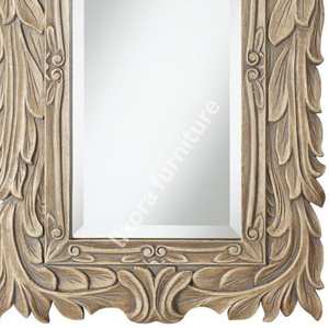 Luxury Handcrafted Solid Wood <b>Wall</b> <b>Mirror</b> Frame Ornate Royal Victorian Floral Scroll Carving Brown - Product Image 4
